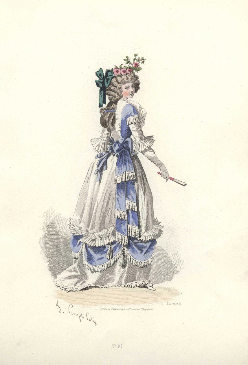 Woman in Dress with Ribbon Frills, Era of Marie Antoinette by Francois Claudius Compte Calix