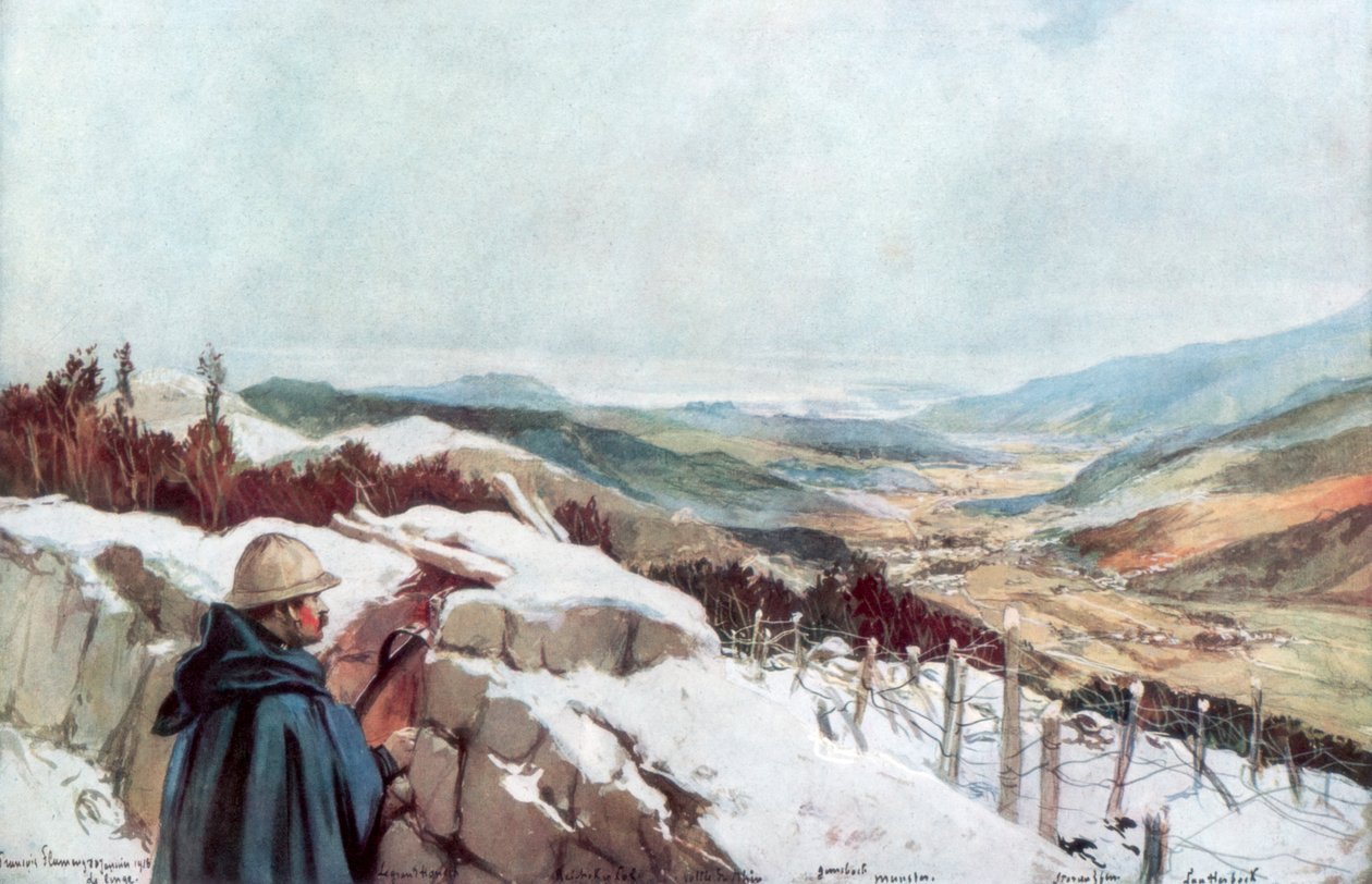 Trenches Overlooking the Munster Valley with the Rhine in the Distance, January 1916, 1926 by Francois Flameng