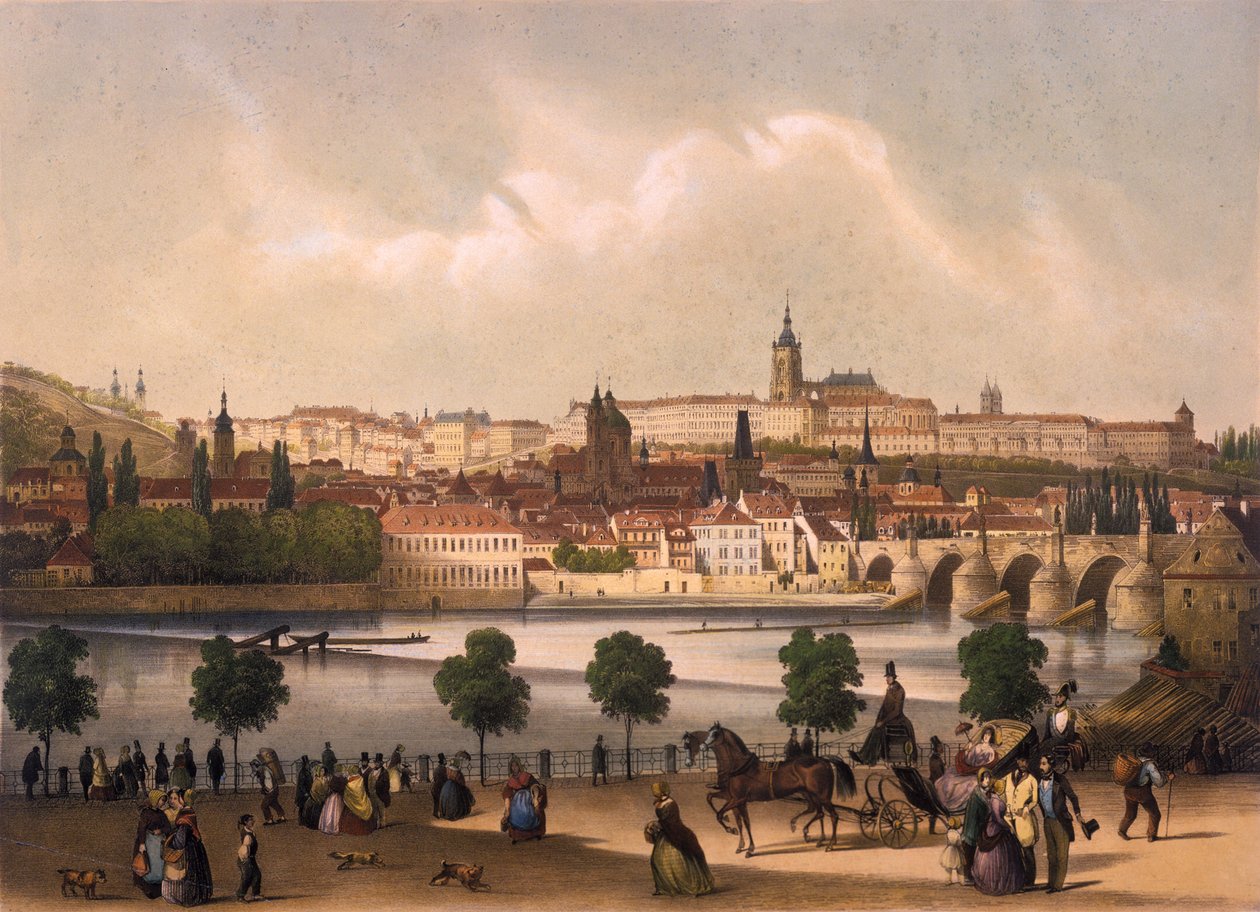 View of the Little Quarter and Prague Castle Hradcany by Francois Joseph Sandmann