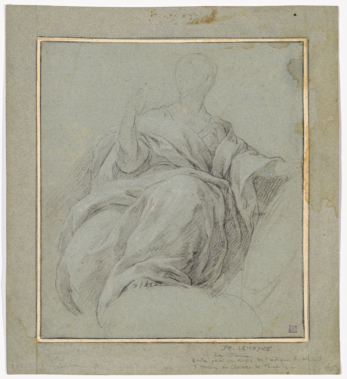 Study of a Seated Draped Woman (Study for the Allegorical Figure “La Force”) by Francois Lemoyne