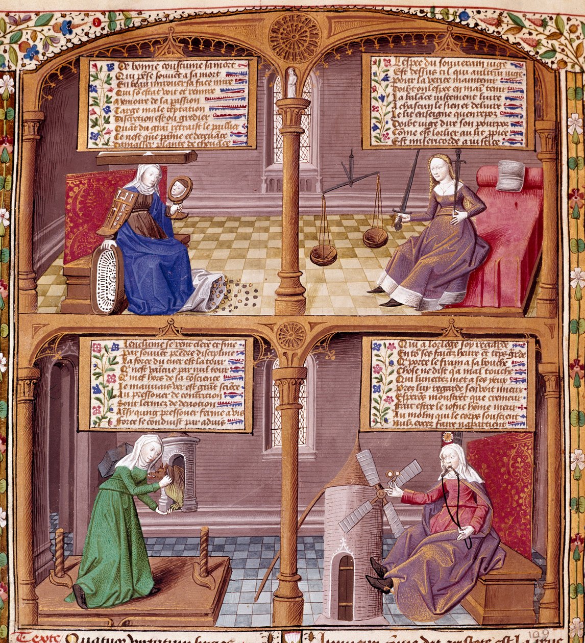 The Four Cardinal Virtues: Prudence, Strength, Continence and Justice by Maître François