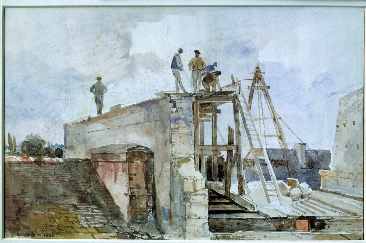 House Construction Site Seen from the Granet Window at the Institute by Francois-Marius Granet