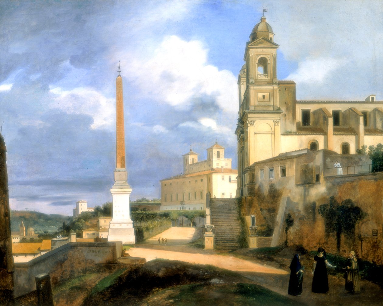 The Trinity of the Mounts and the Medicis villa, Rome, 1808 by Francois Marius Granet