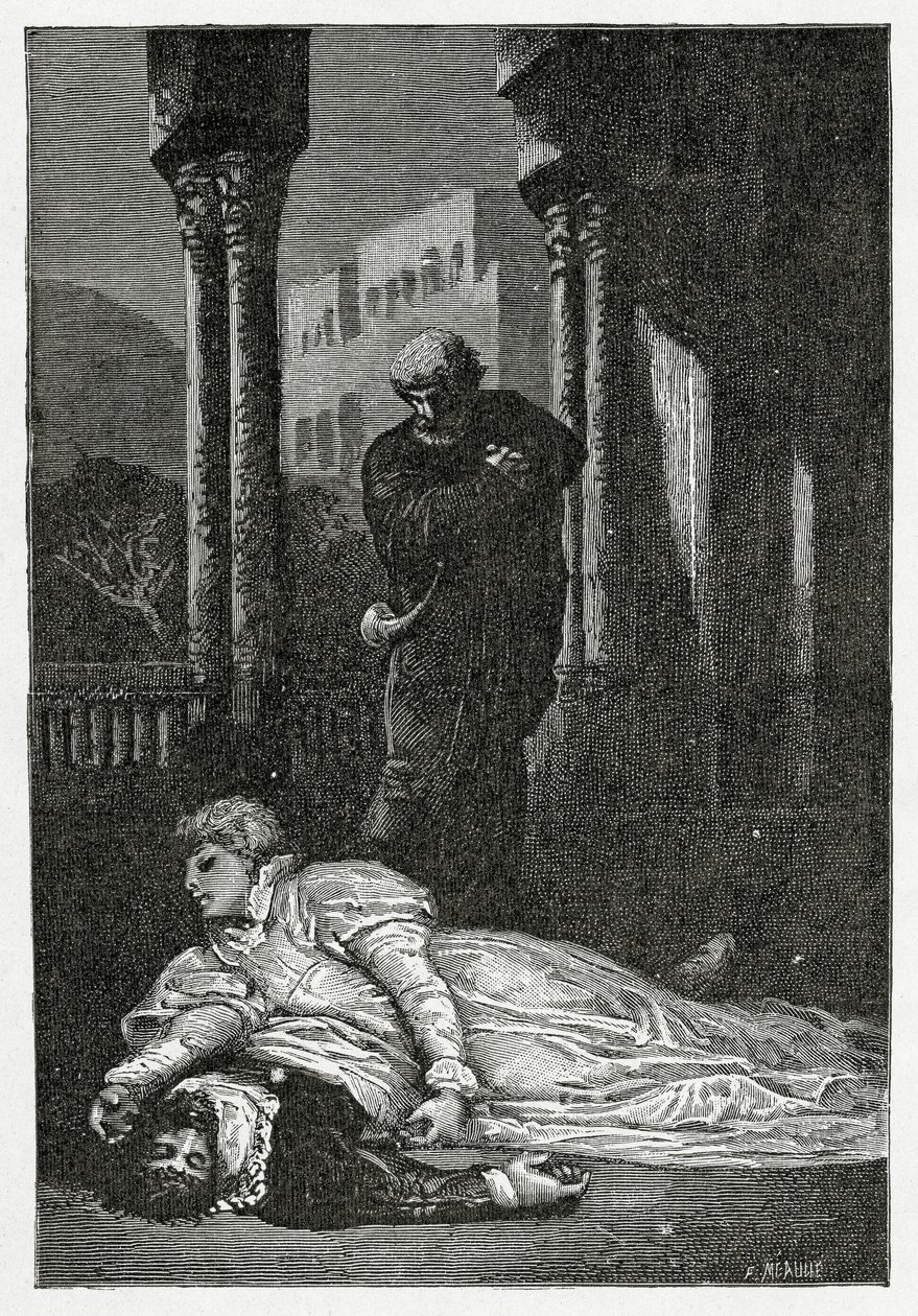 Dona Sol Dies on Hernani’s Corpse by Francois Nicolas Chifflart