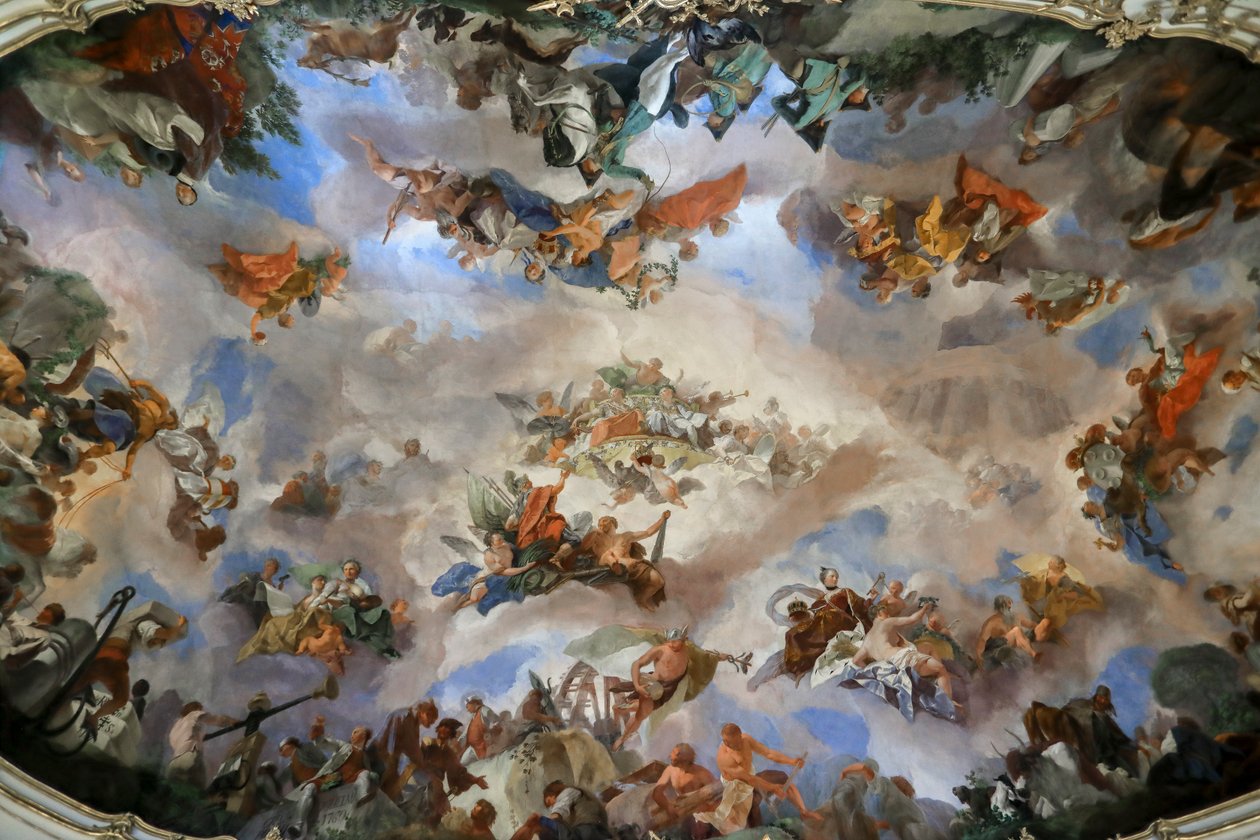 Ceiling Fresco in the Great Gallery at Schönbrunn Palace, Allegory of the Prosperity of the Austrian Monarchy, Vienna, Austria, 2024 by Frank Buffetrille