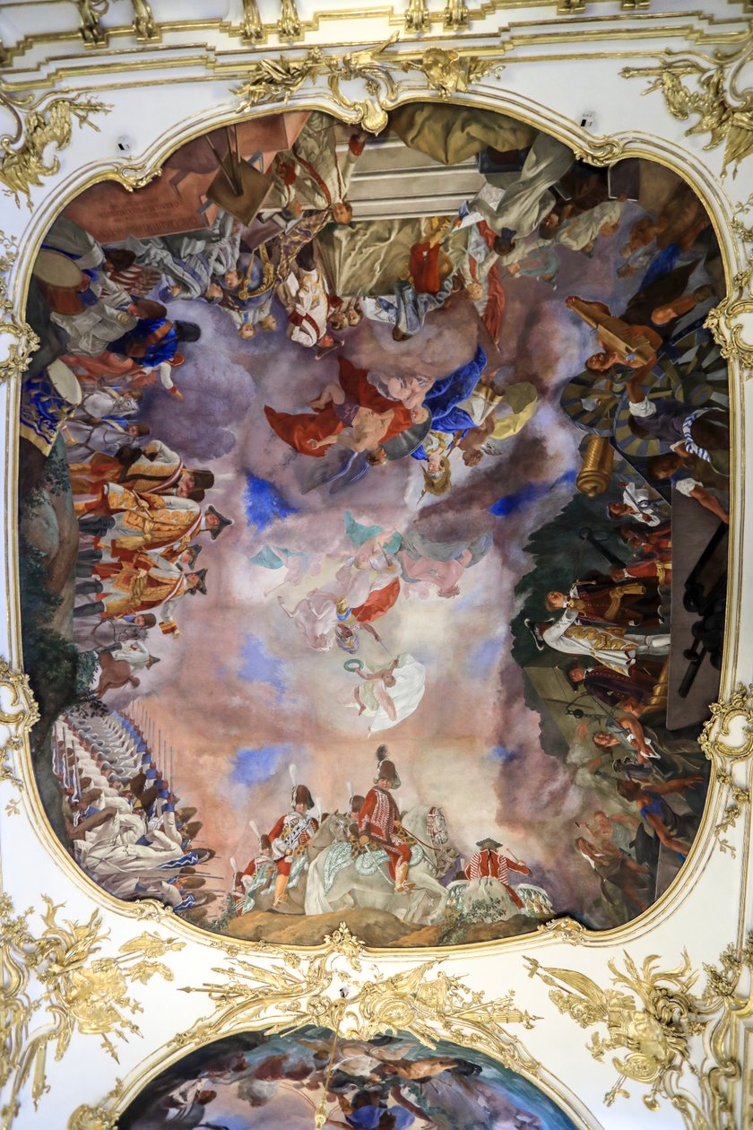 Ceiling Fresco in the Great Gallery at Schönbrunn Palace, Martial Allegory, Vienna, Austria, 2024 by Frank Buffetrille