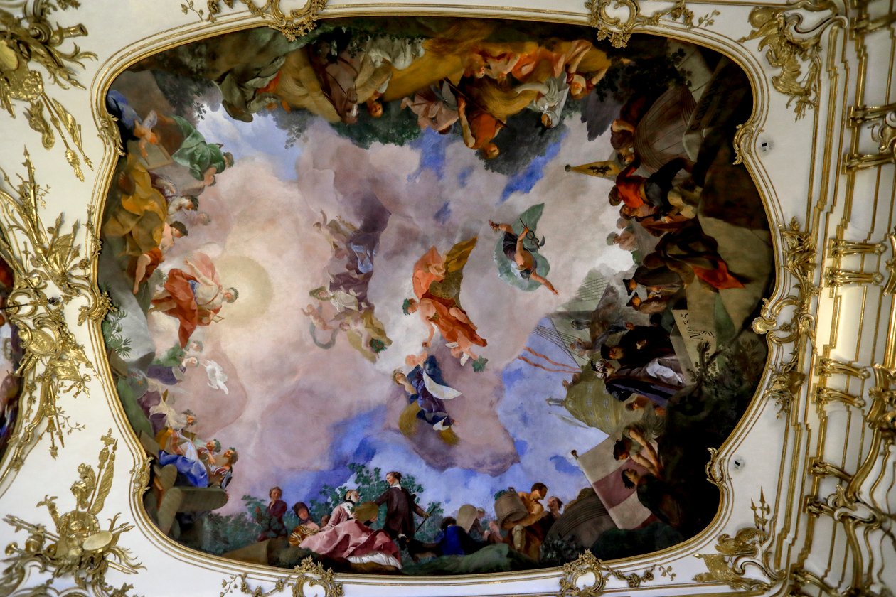 Ceiling Fresco in the Great Gallery at Schönbrunn Palace Depicting an Allegory of Peace and Prosperity, Vienna, Austria, 2024 by Frank Buffetrille