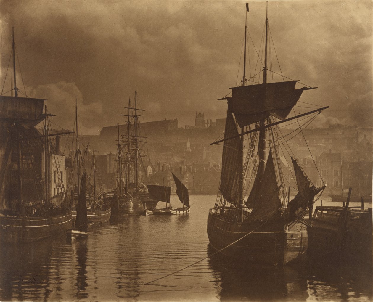 Whitby Harbor, The Dock End 1880 by Frank Meadow Sutcliffe