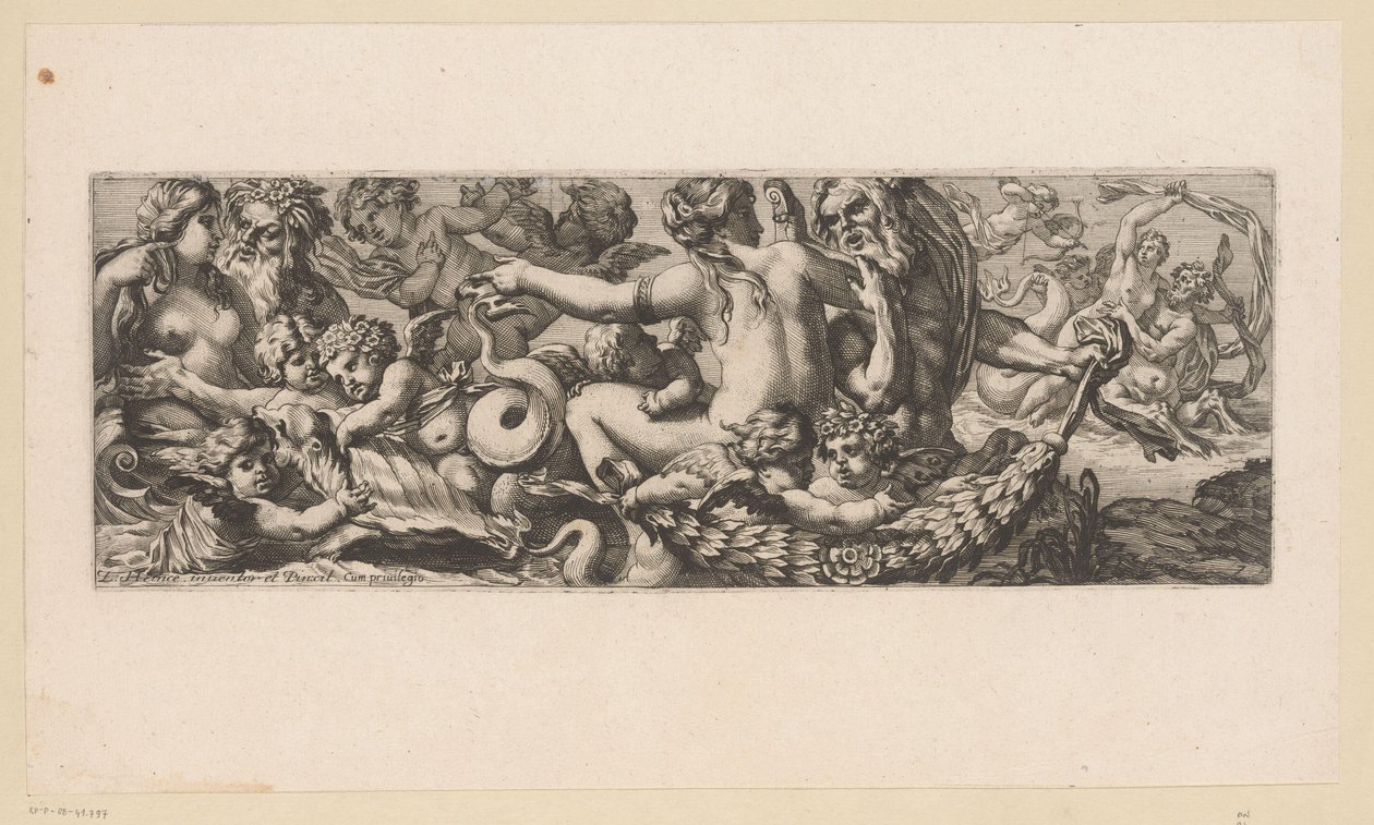 Triumph of Galatea with Nereids, Satyrs, and Putti by François Bignon (attributed to)