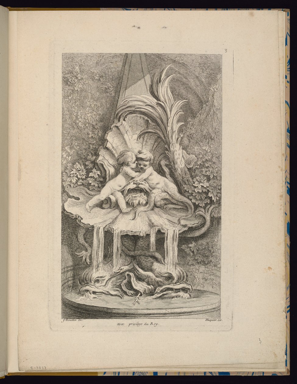 Plate 3, Collection of Fountains by François Boucher