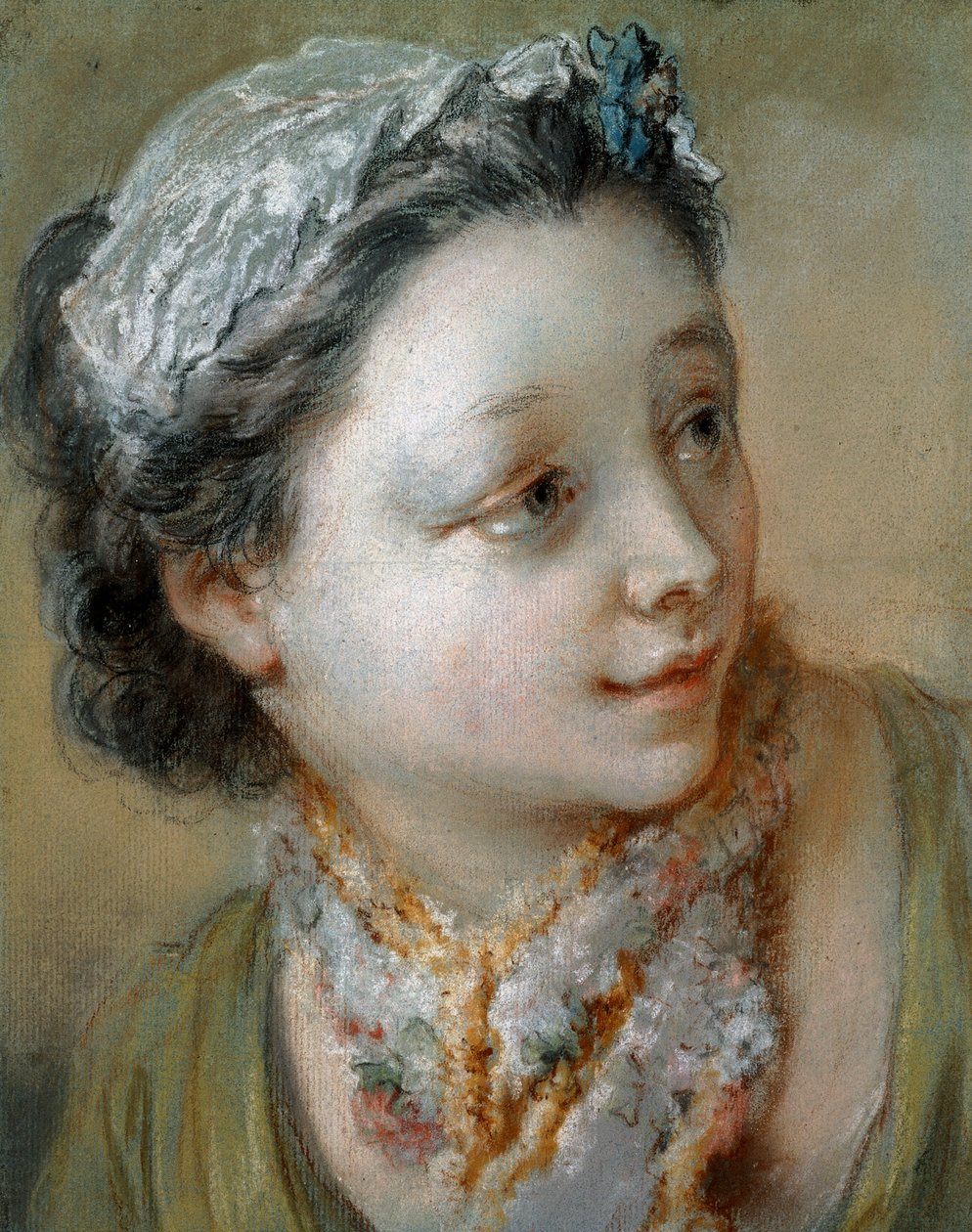 Portrait of a Young Girl, bust-length, her Head turned to the Right