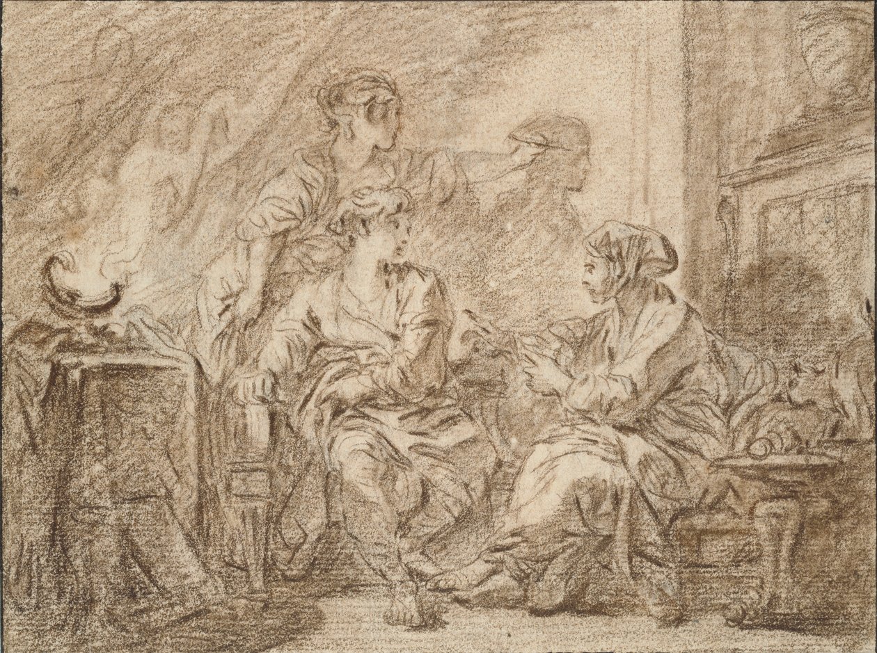 The Invention of Drawing, mid 18th century by François Boucher