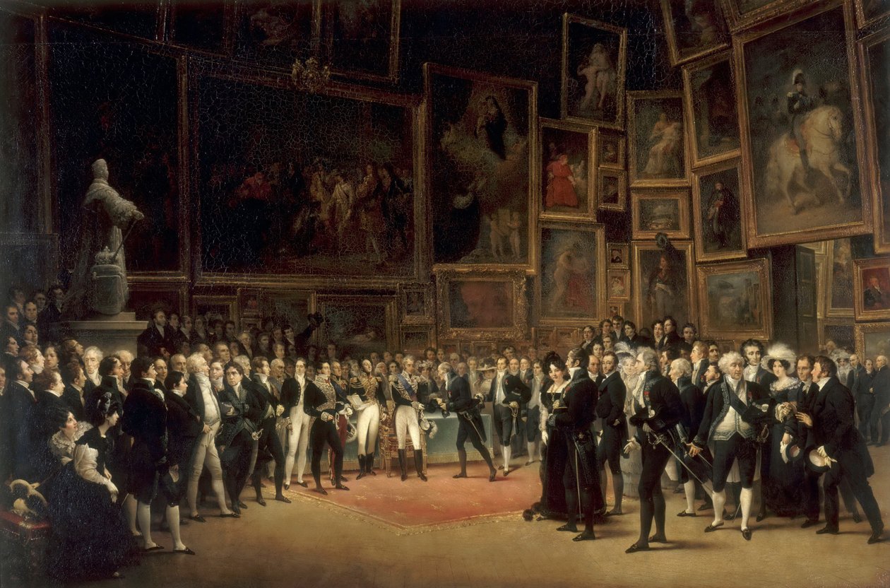 Charles X Distributing Awards to Artists Exhibiting at the Salon of 1824 at the Louvre by François Joseph Heim