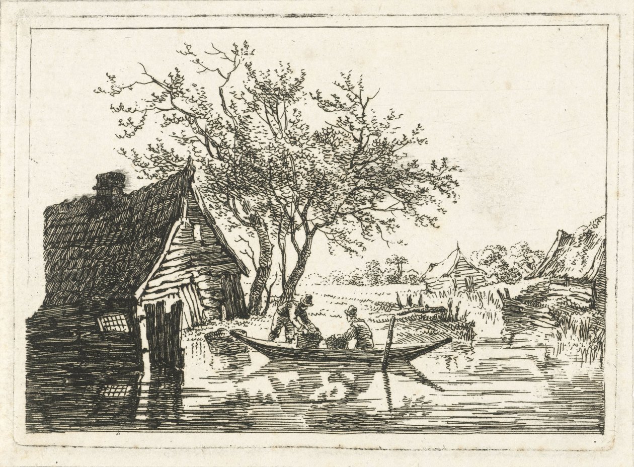 River Landscape with Farm by François Joseph Pfeiffer (II)