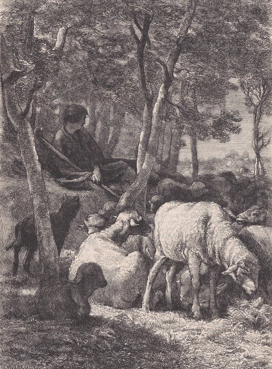 The Shepherd, from Le Magasin Pittoresque by François Rouget