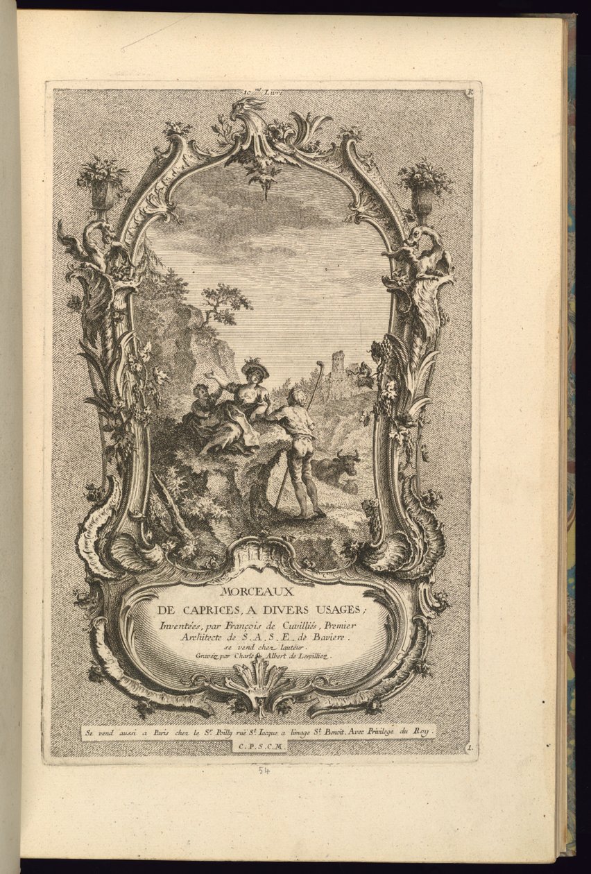 Design for Cartouche with Large and Small Compartments by François de Cuvilliés the Elder