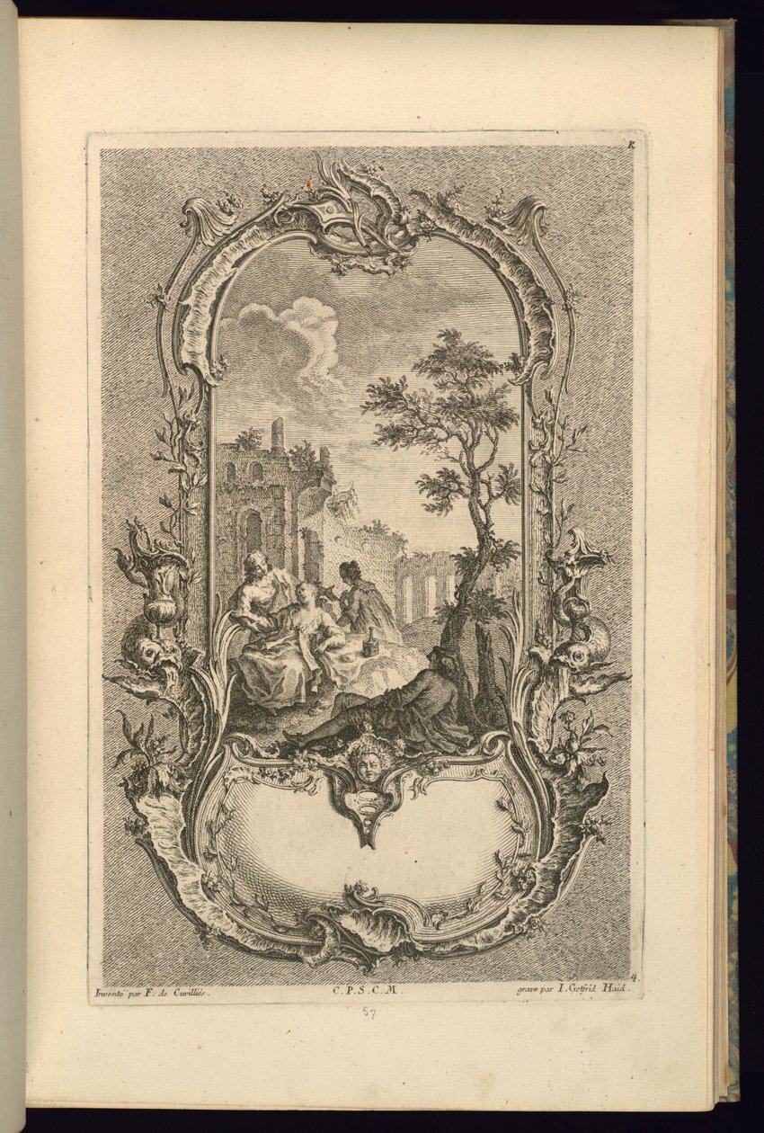 Design for Cartouche with Large and Small Compartments by François de Cuvilliés the Elder