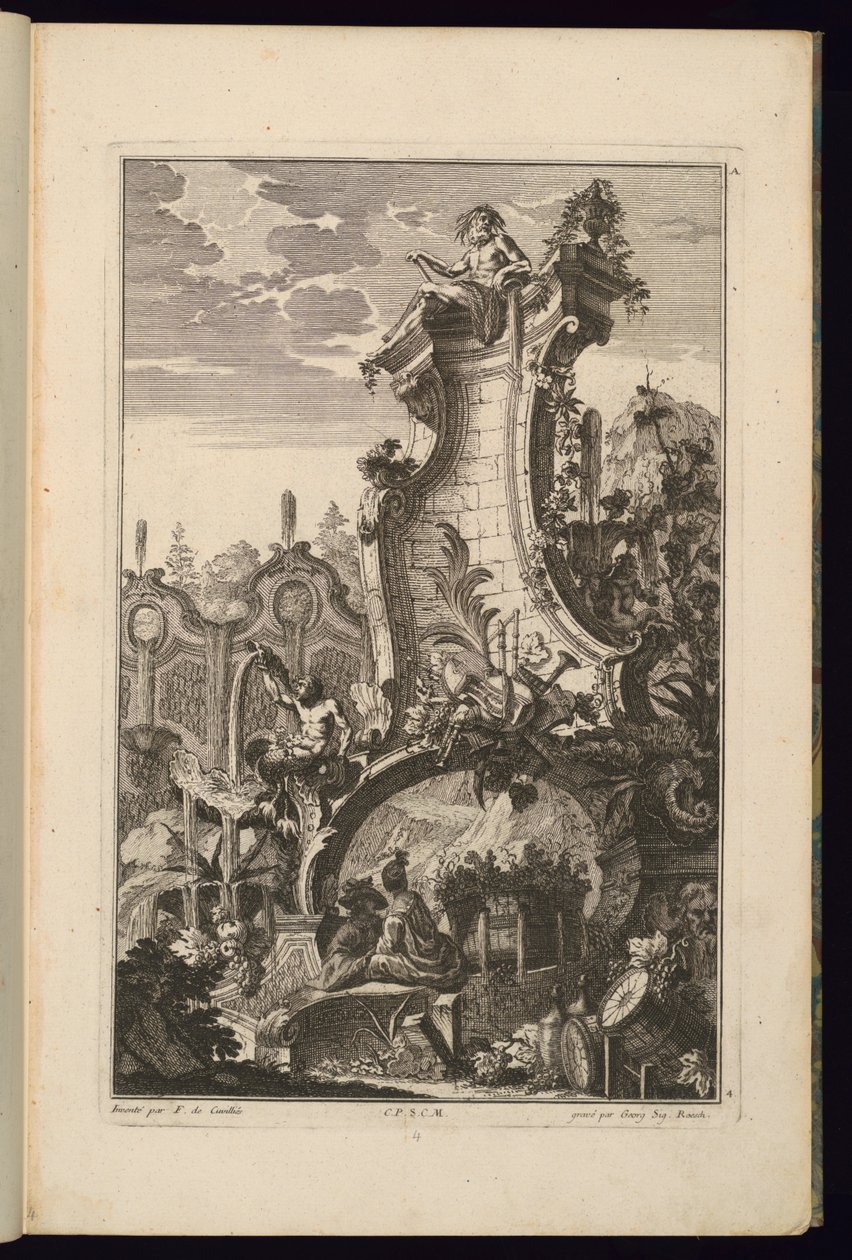 Design for Fountain with Trophy of Musical Instruments by François de Cuvilliés the Elder
