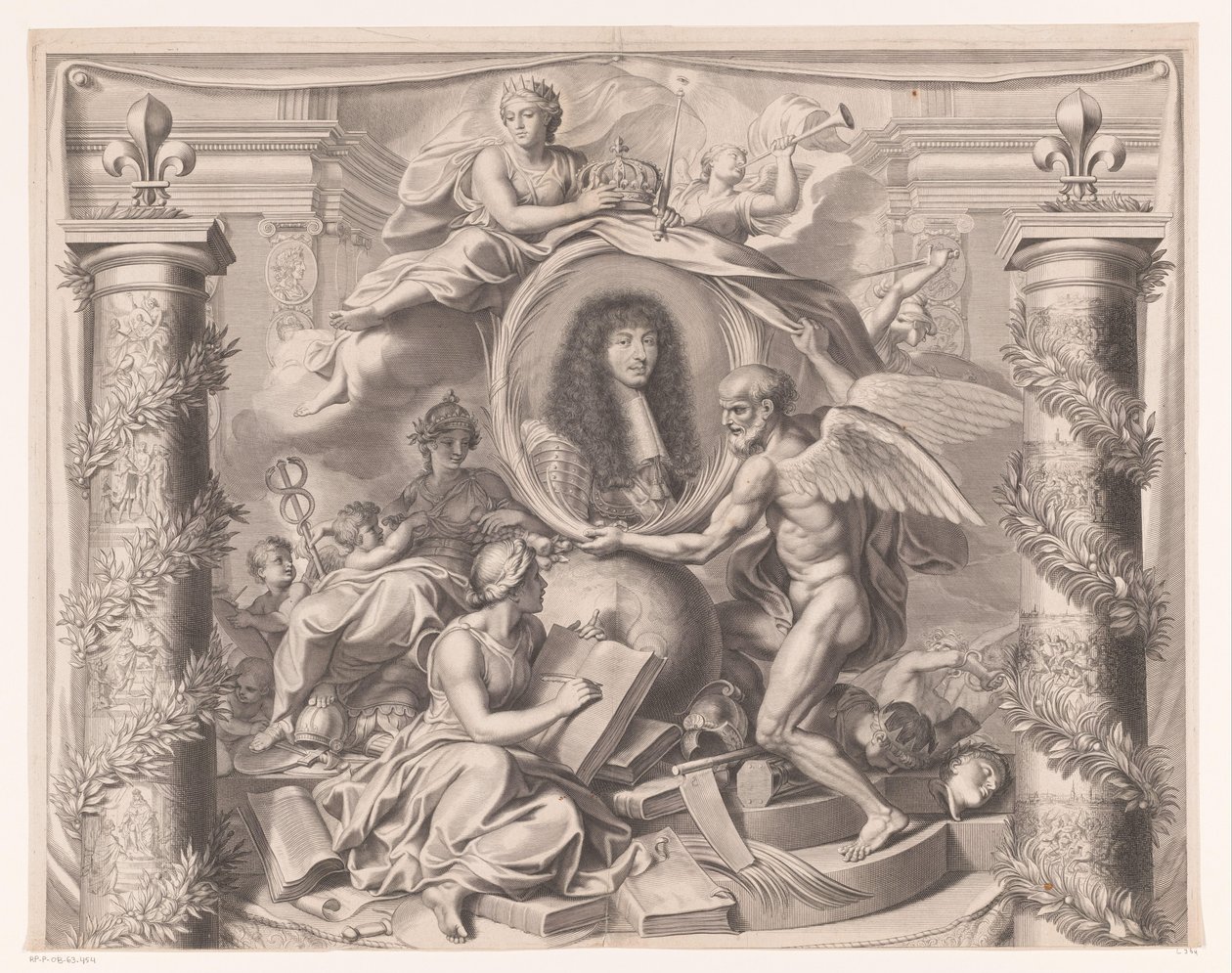 Allegorical Portrait of Louis XIV (upper part) by François de Poilly (I)