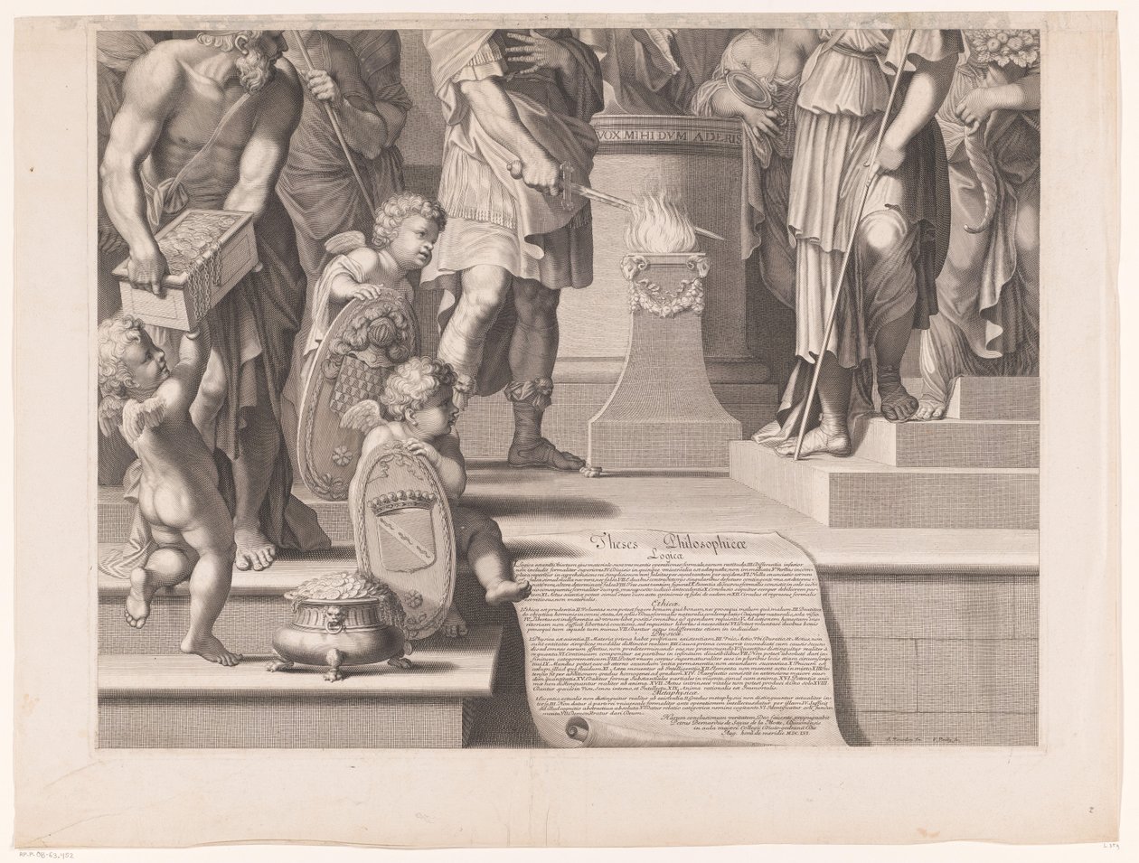 Mars Plunges His Sword into the Flames Before a Temple (Lower Part) by François de Poilly (I)