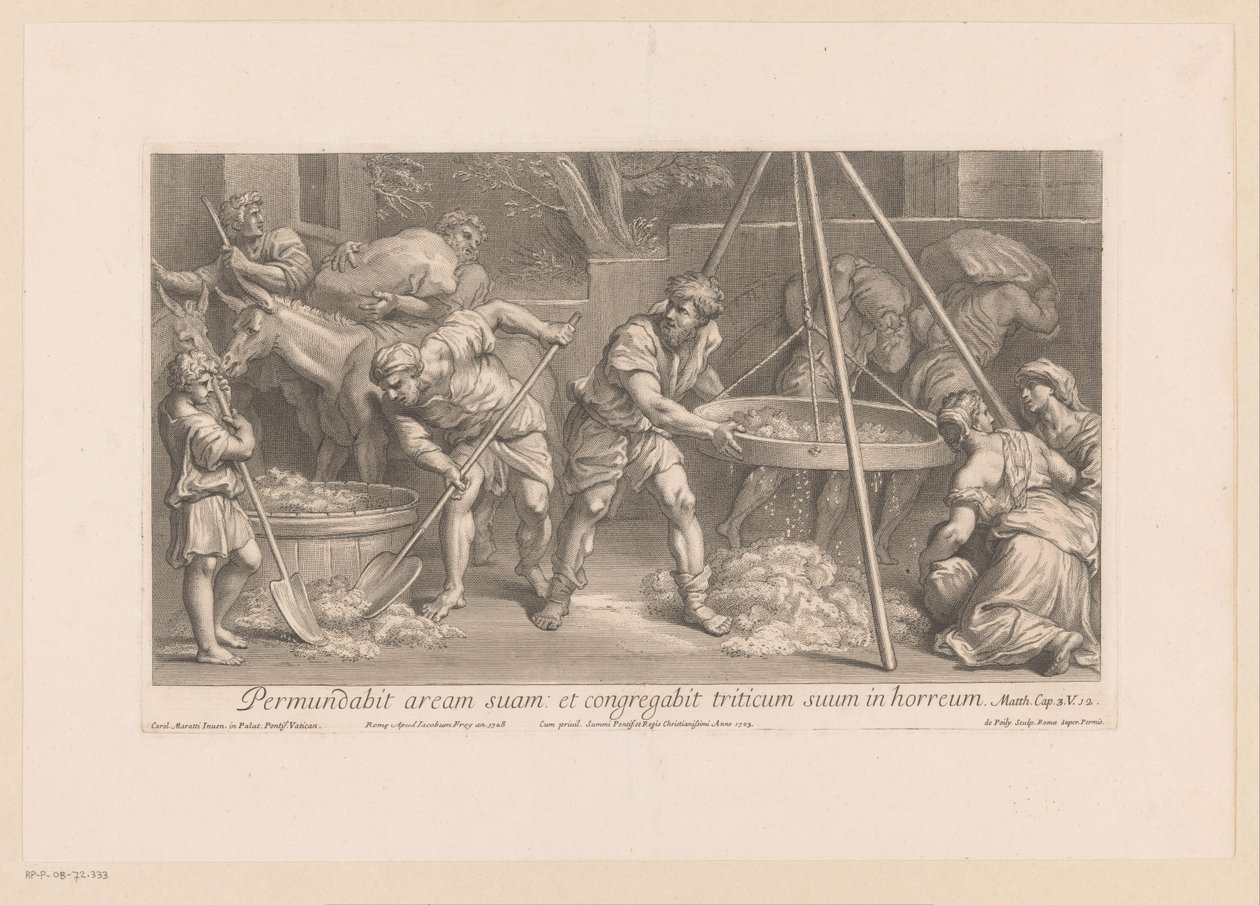 Workers Processing Grain by François de Poilly (II)