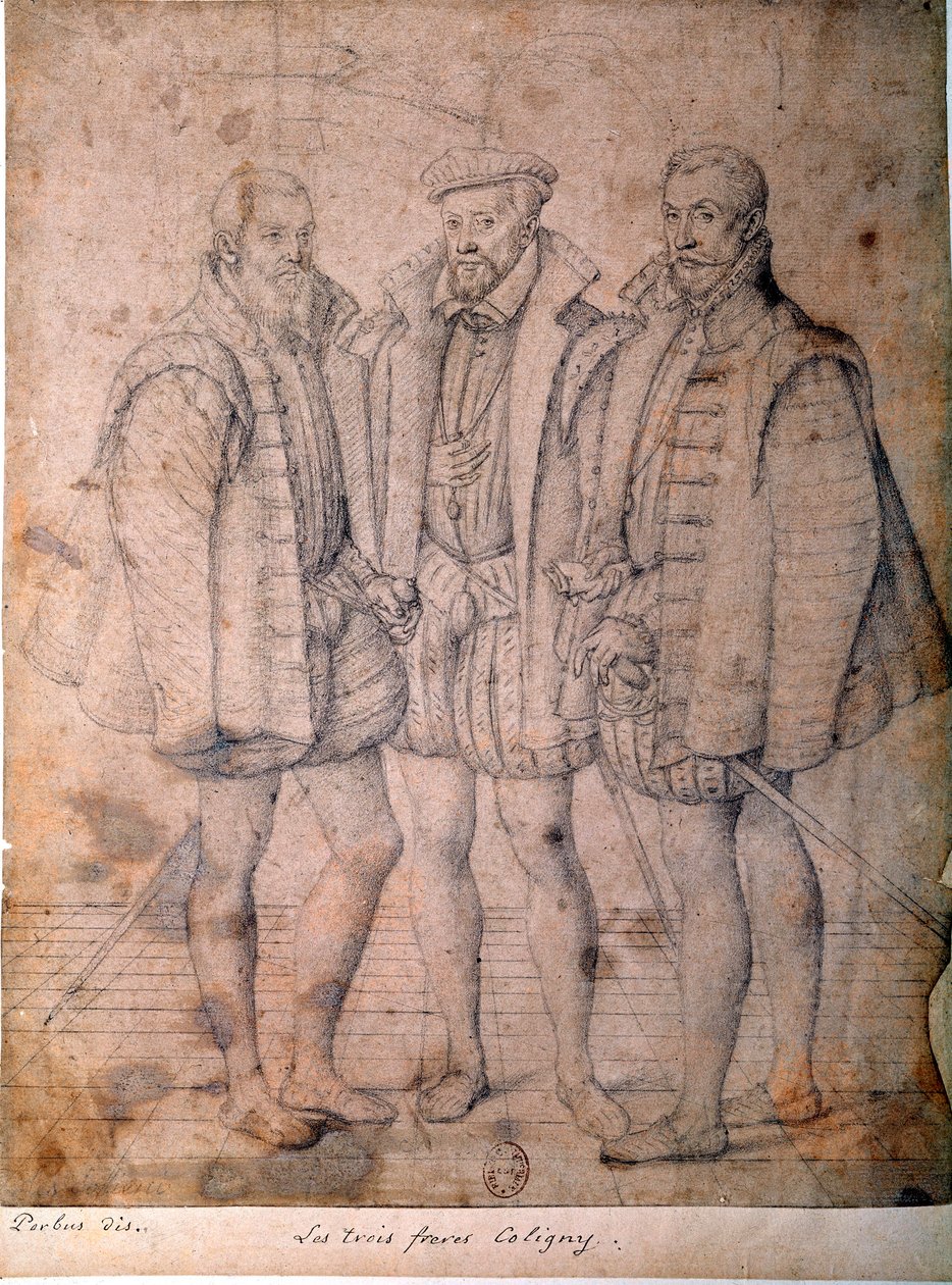 Portrait of the Three Coligny: Cardinal Odet, Gaspard, and Francois by Frans I Pourbus