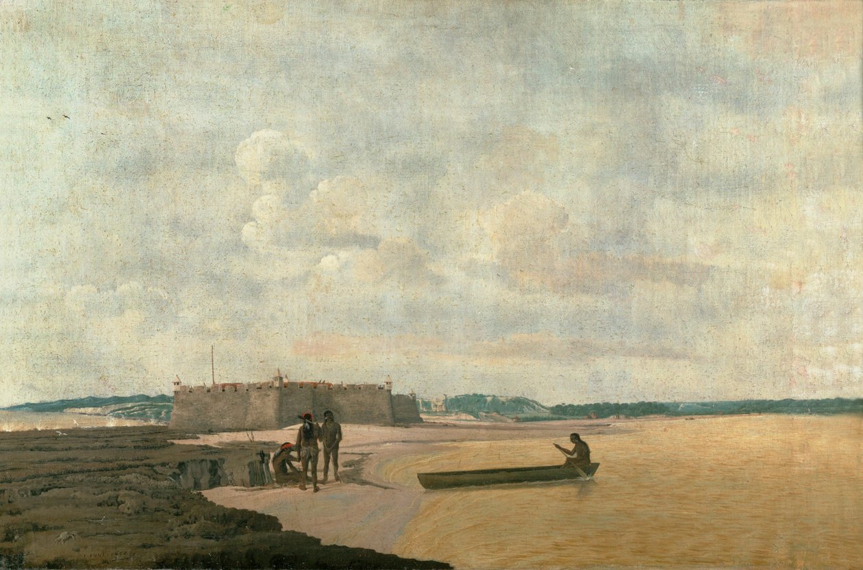 The Old Portuguese Fort of the Three Magi on the Rio Grande, Brazil by Frans Jansz Post