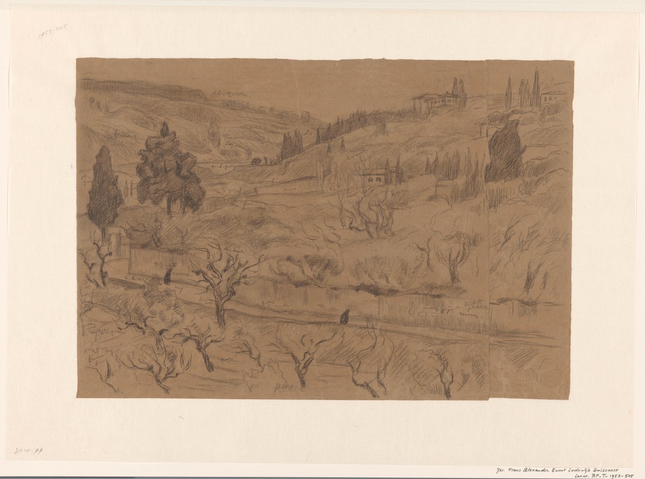Italian Hill Landscape with Houses and Trees