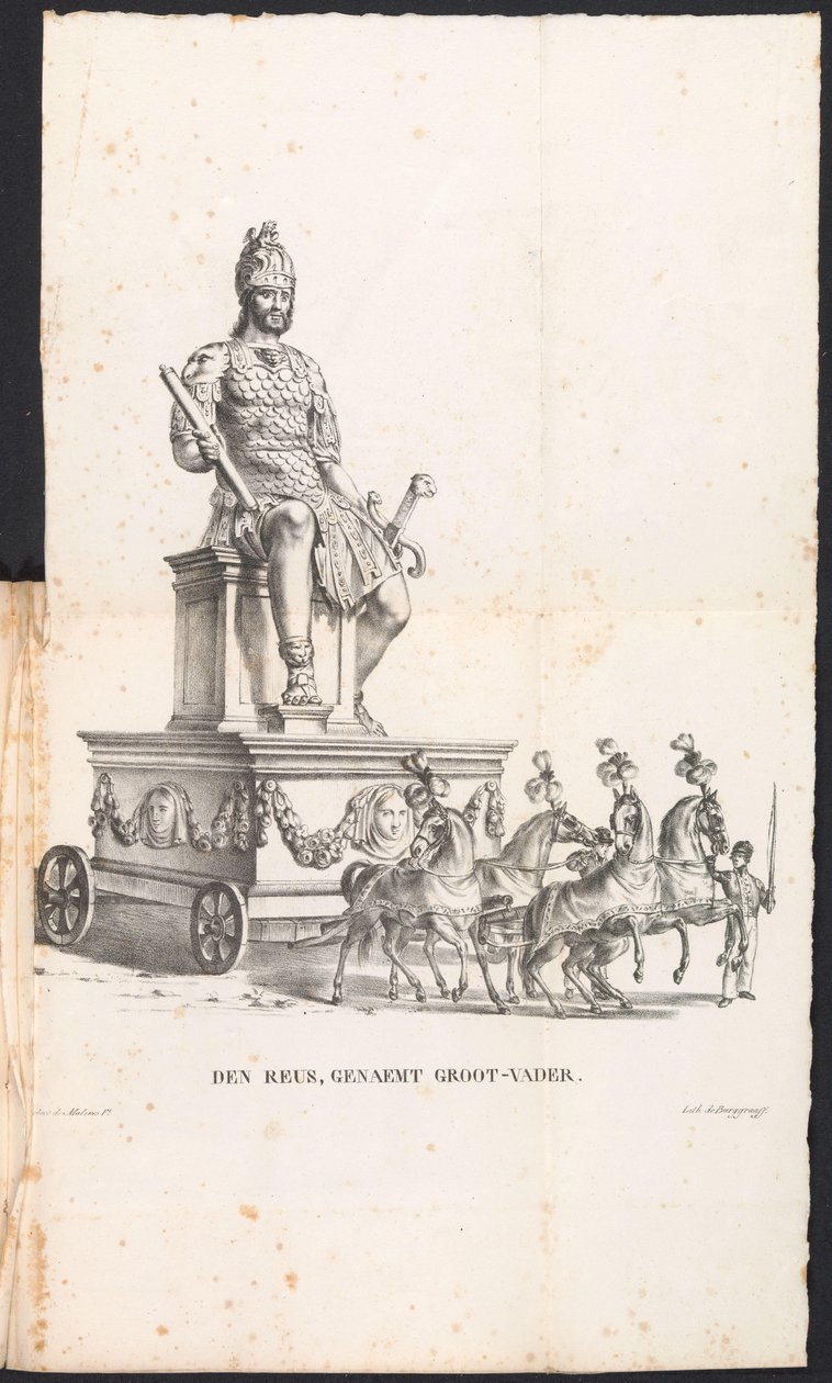 Giant Grandfather in the Procession for Saint Rumbold, 1825 by Frans Vervloet