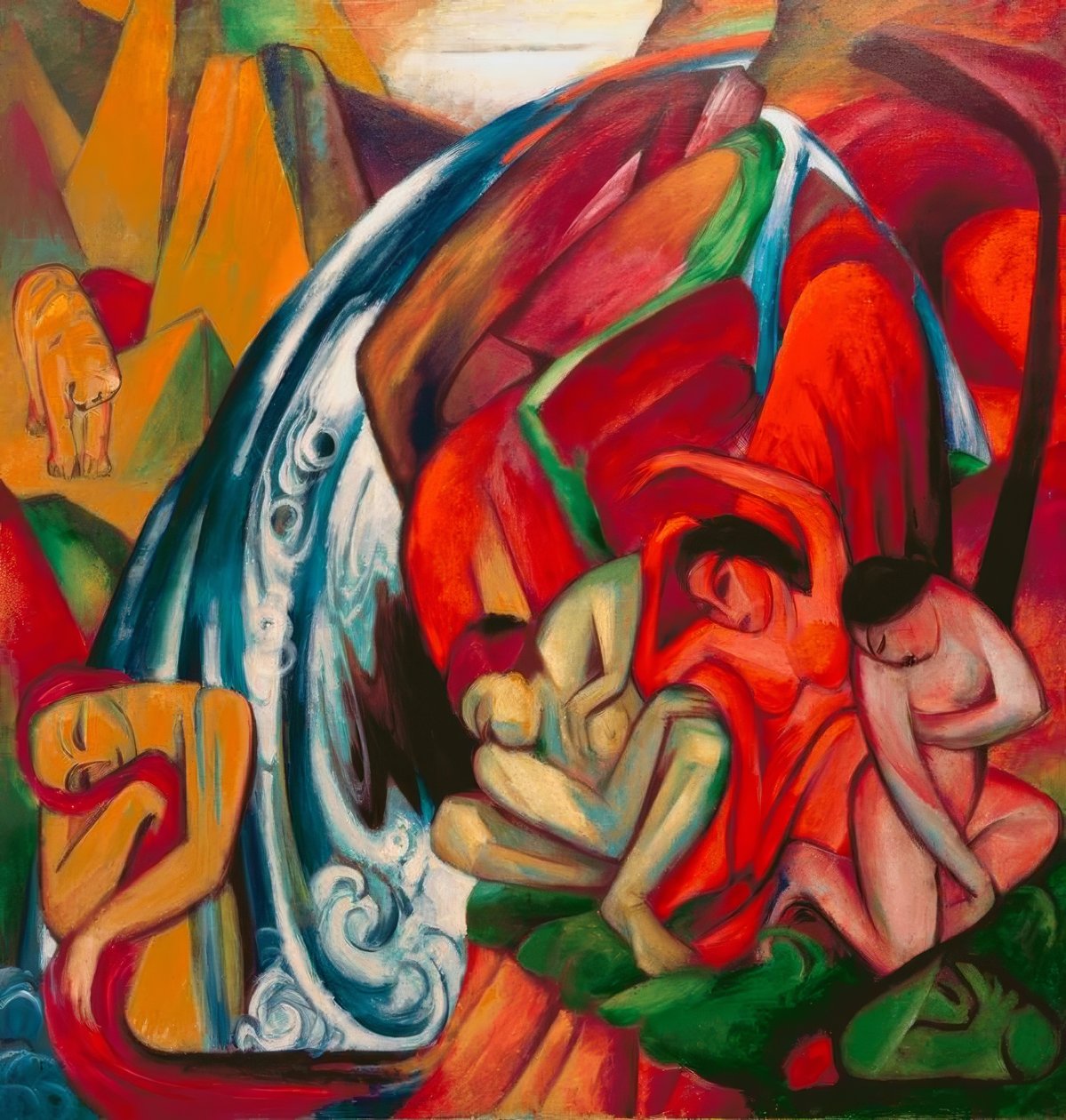 The Waterfall (Women under a Waterfall) by Franz Marc