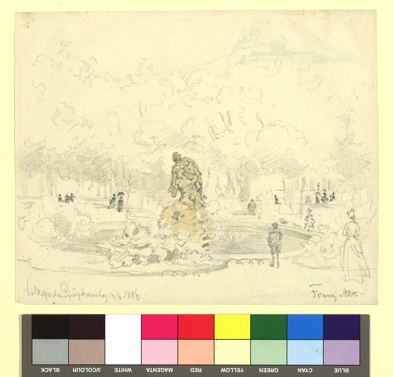 Volksgarten with Tilgner Fountain (Faun and Nymph) by Franz Alt