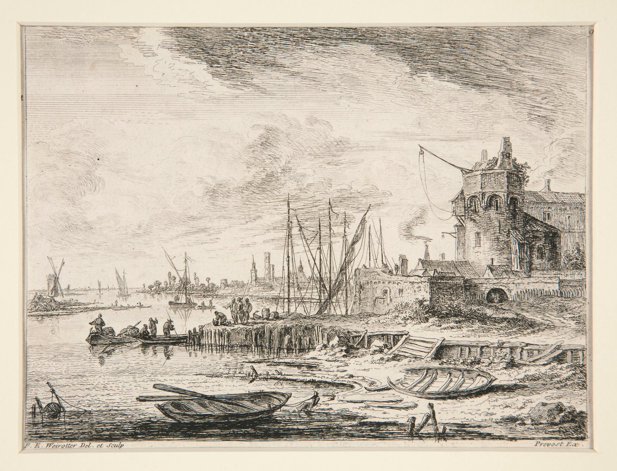 View of a Harbor #9 by Franz Edmund Weirotter