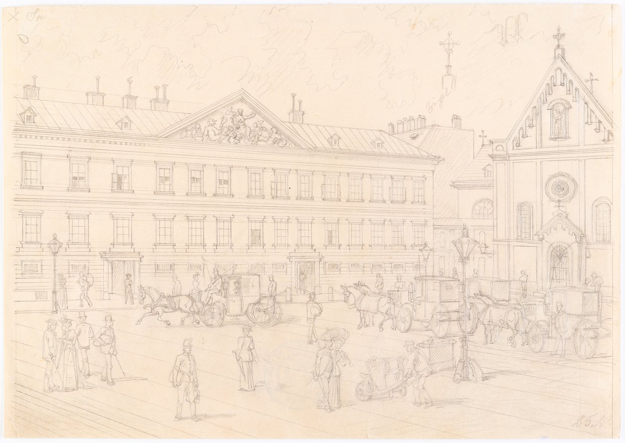 1st, Neuer Markt - Palais Schwarzenberg and Capuchin Church by Franz Gerasch