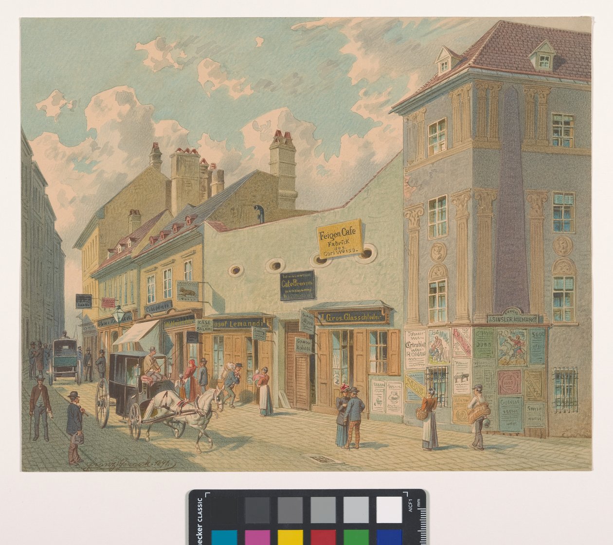 7., Burggasse 28-36 - View from Kirchengasse by Franz Gerasch