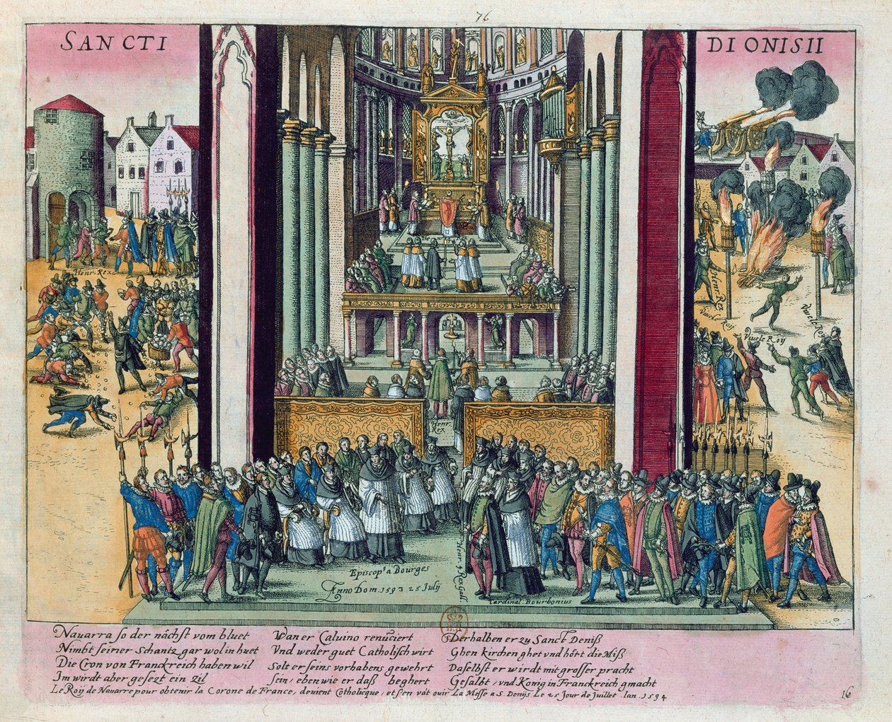 Abjuration of Henri IV and conversion to Catholicism at St. Denis on 15th July, 1593 by Franz Hogenberg