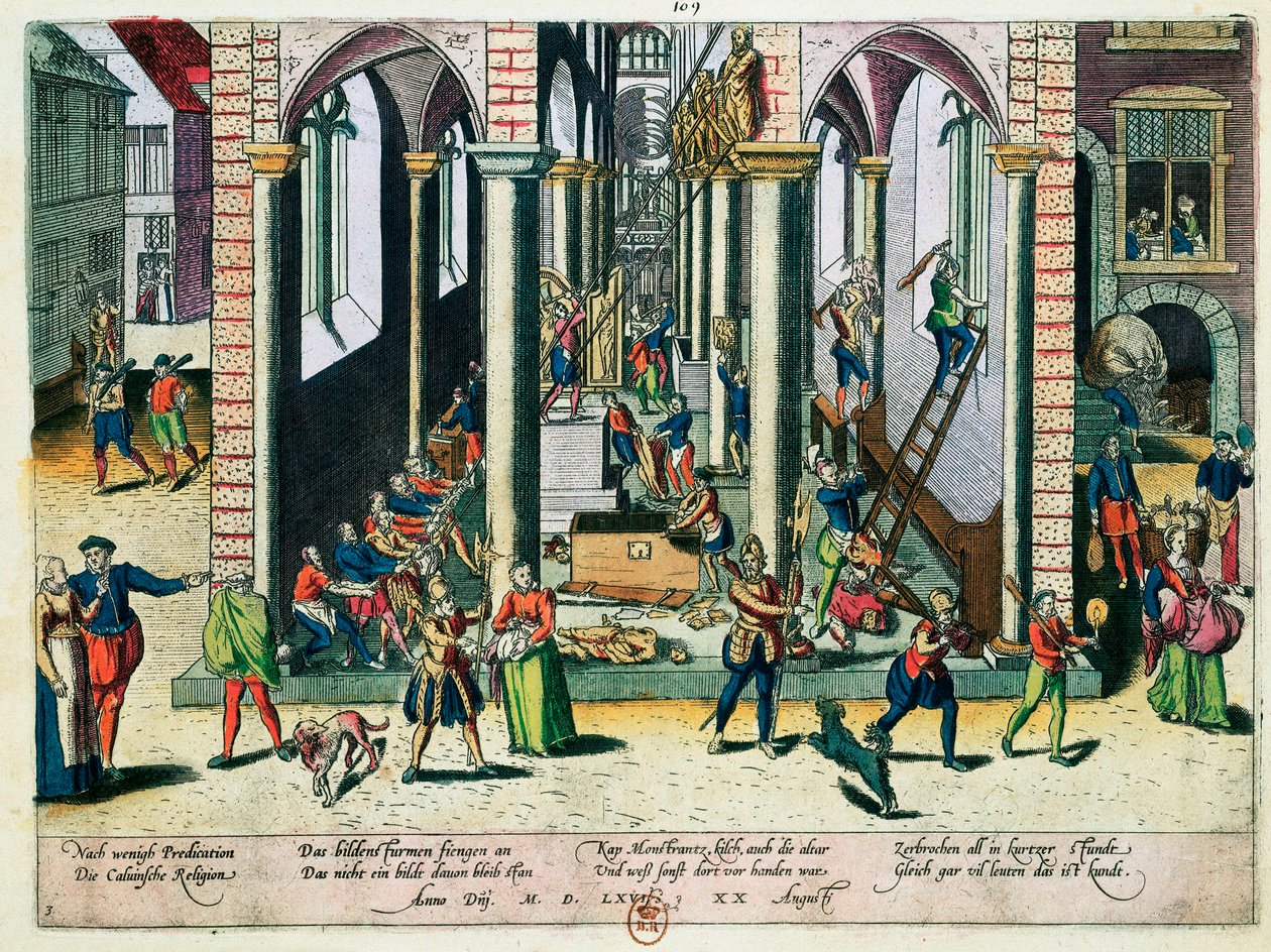 Destruction of relics and statues in churches, April 1566 by Franz Hogenberg