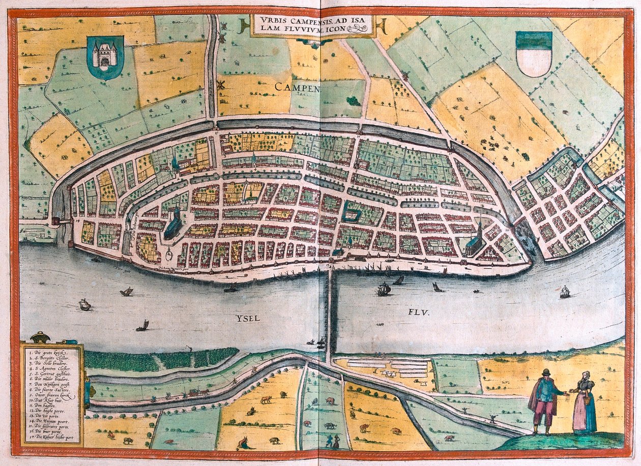 Kampen and the river IJssel, Netherlands by Franz Hogenberg