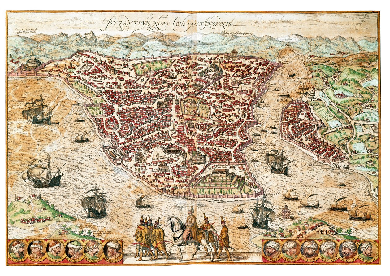 Map of Byzantium (Engraving) by Franz Hogenberg