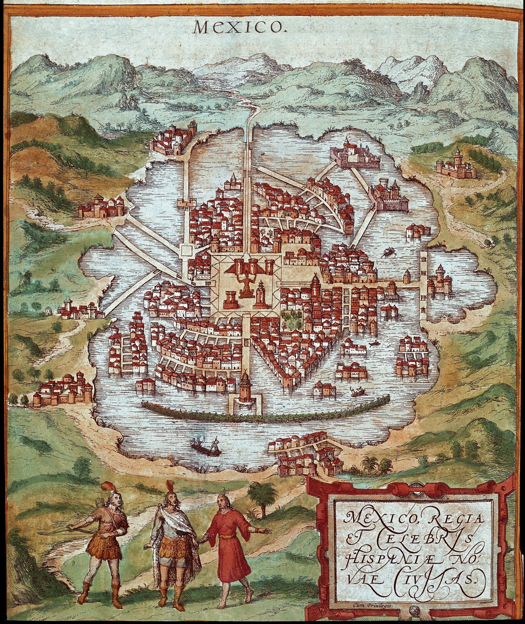 Map of Mexico by Franz Hogenberg