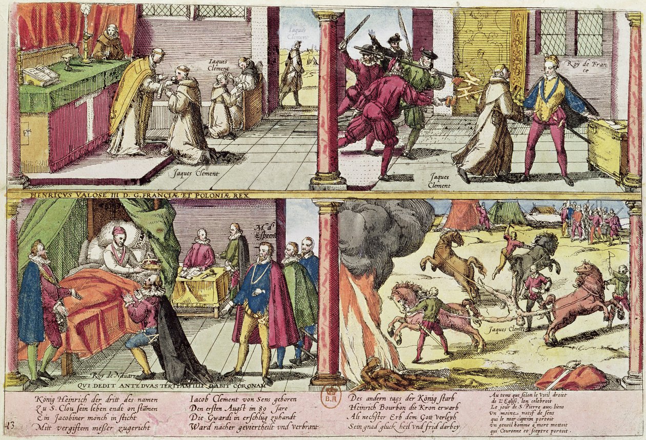The Assassination of Henri III and the Execution of his Killer, Jacques Clement by Franz Hogenberg