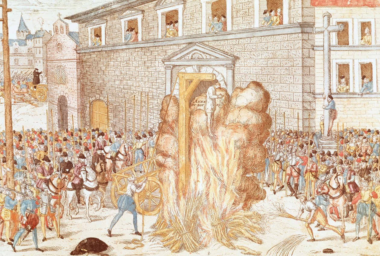 The Execution of the Magistrate Anne du Bourg Sentenced to Hanging to be Followed by the Burning of the Corpse, December 23 by Franz Hogenberg