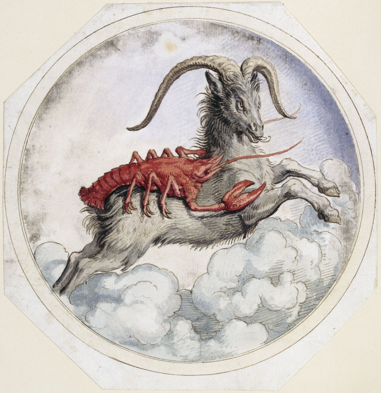 Zodiac Signs Cancer and Aries by Franz Hogenberg