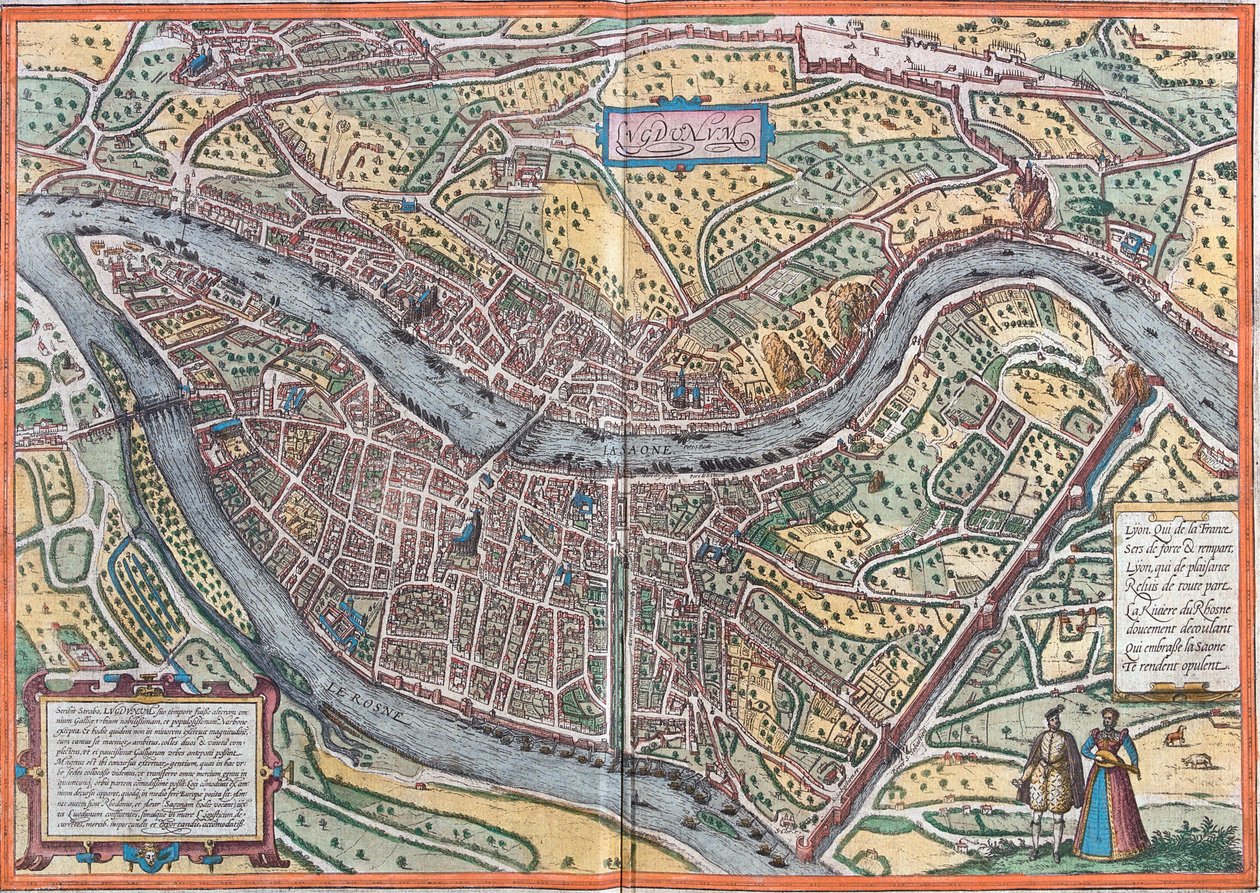 View of Lyon, France by Franz Hogenberg