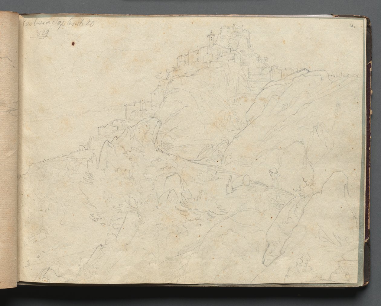 Album with Views of Rome and Surroundings, Landscape Studies, page 04a: Cervera by Franz Johann Heinrich Nadorp