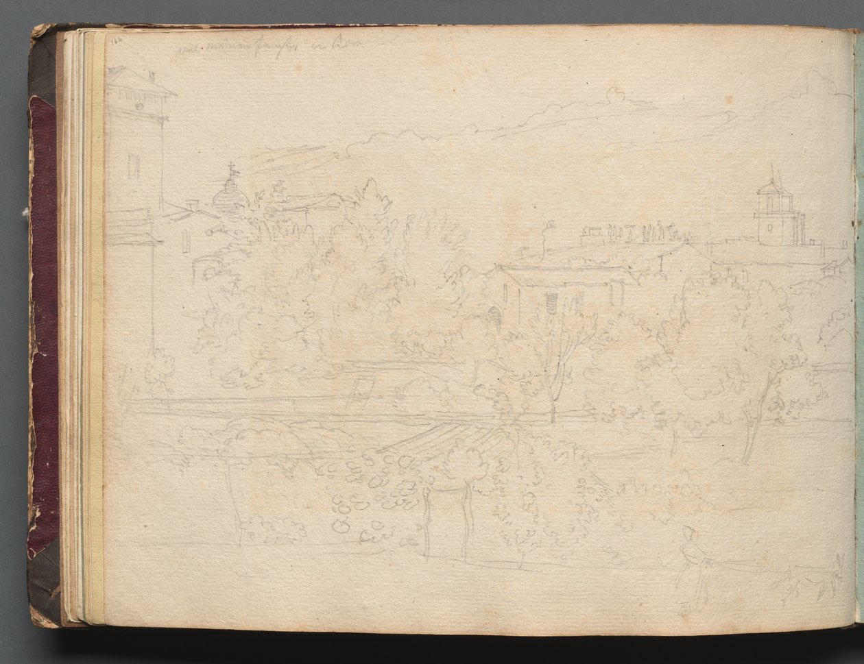Album with Views of Rome and Surroundings, Landscape Studies, Page 16b: Roman View by Franz Johann Heinrich Nadorp