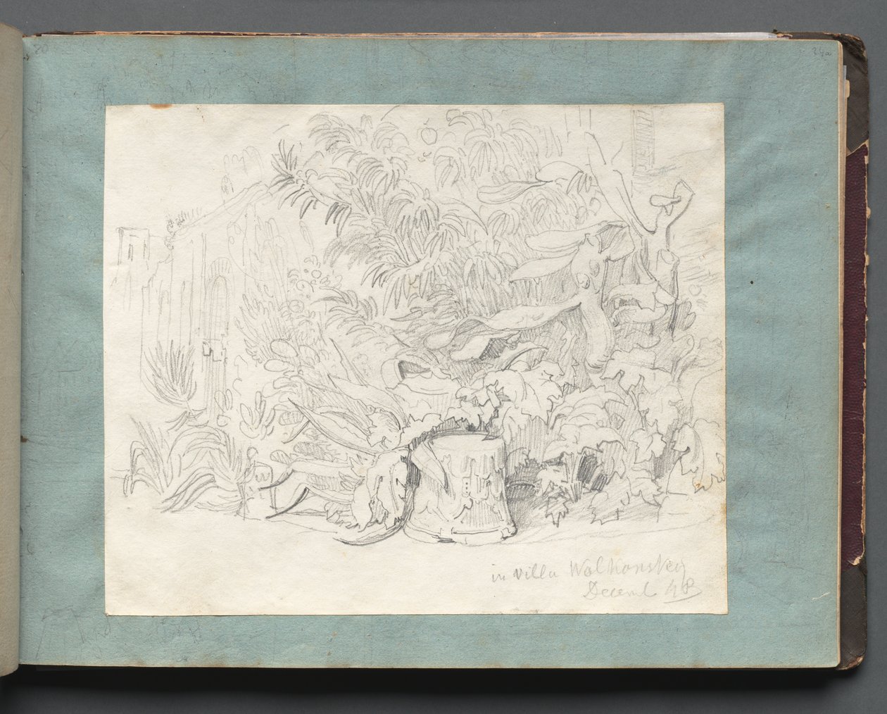Album with Views of Rome and Surroundings, Landscape Studies, page 24a: In Villa Walkonsky by Franz Johann Heinrich Nadorp