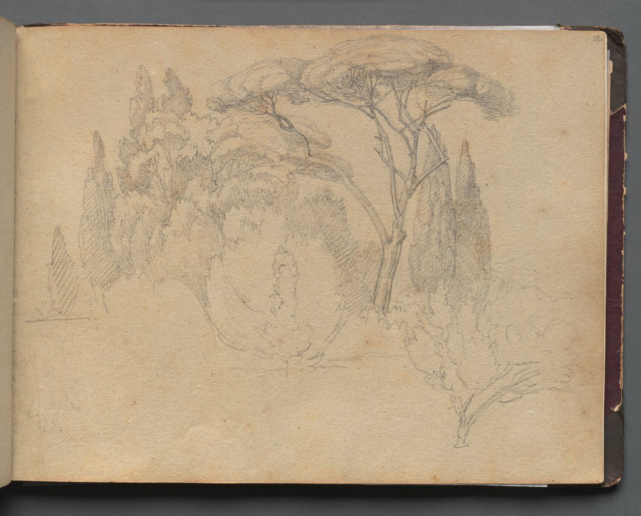 Album with Views of Rome and Surroundings, Landscape Studies, page 29a: Landscape Study by Franz Johann Heinrich Nadorp