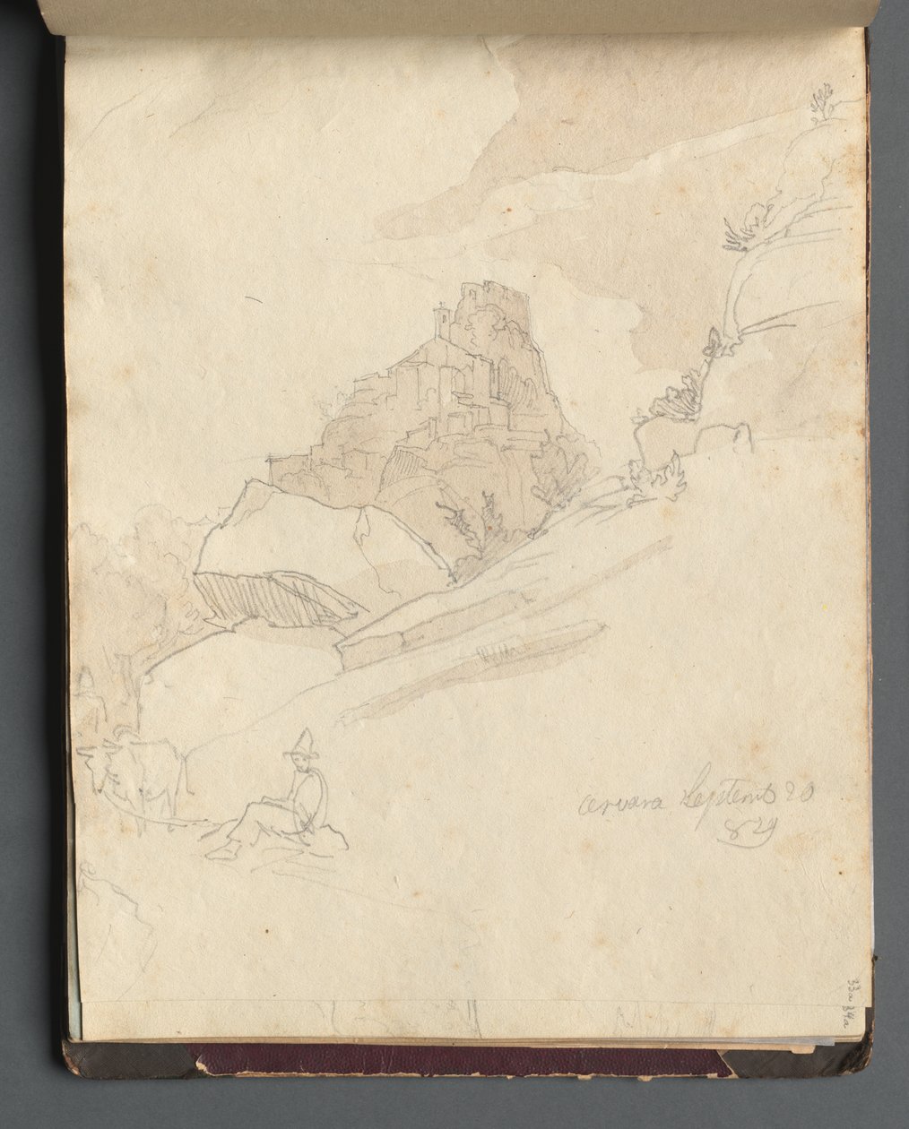 Album with Views of Rome and Surroundings, Landscape Studies, page 33a: Cervera by Franz Johann Heinrich Nadorp