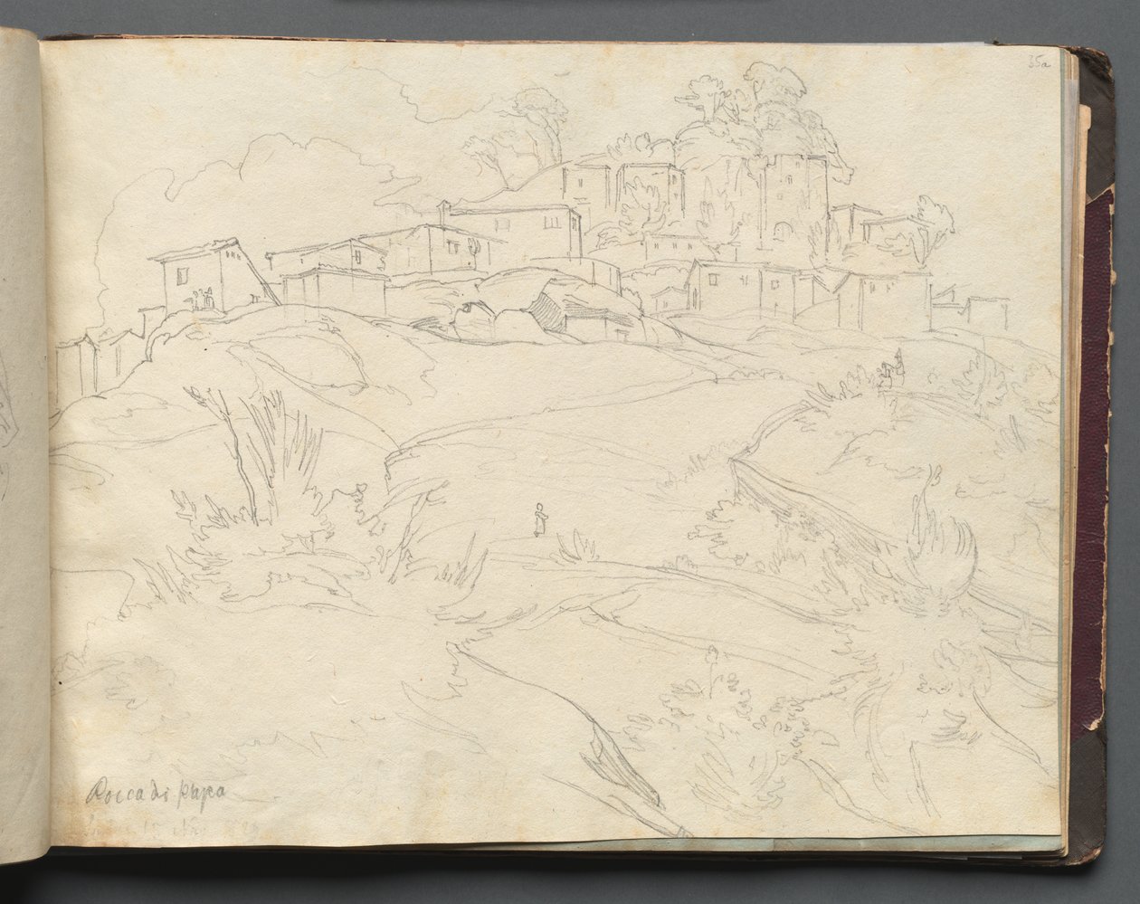 Album with Views of Rome and Surroundings, Landscape Studies, page 35a: Rocca di Papa by Franz Johann Heinrich Nadorp