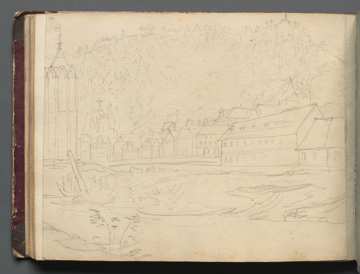 Album with Views of Rome and Surroundings, Landscape Studies, page 48b: Roman Landscape by Franz Johann Heinrich Nadorp
